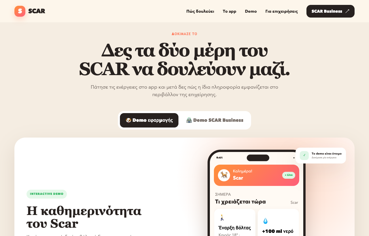 Αρχική και καθημερινή φροντίδα στο SCAR