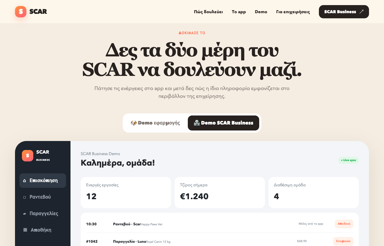 SCAR Business dashboard